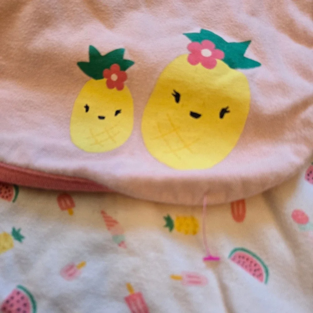 Gymboree Pink Pineapple 2018 Reversible Cotton Baby Blanket One Size